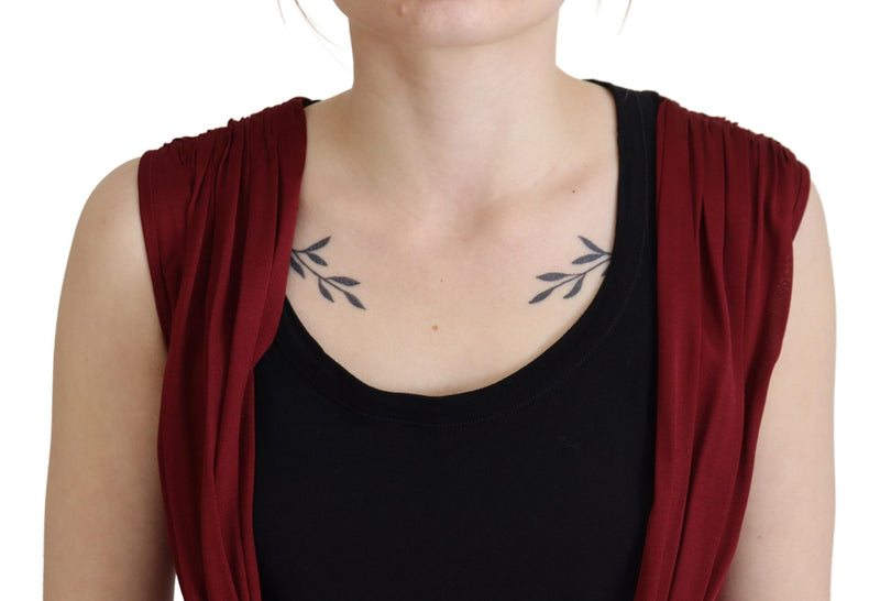 Blouse gilet Dolce & Gabbana bordeaux en soie stretch