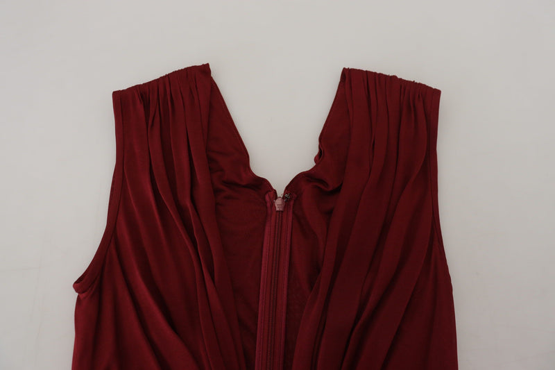 Blouse gilet Dolce & Gabbana bordeaux en soie stretch