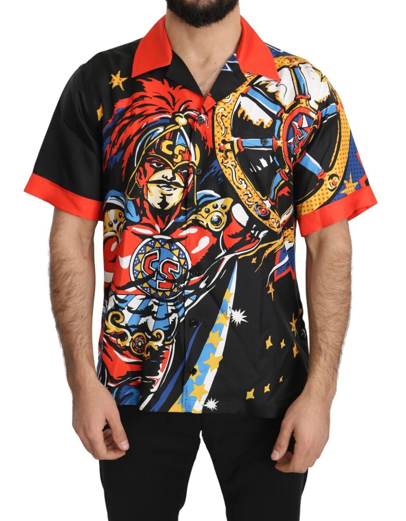 Chemise décontractée à manches courtes et imprimé multicolore Dolce & Gabbana