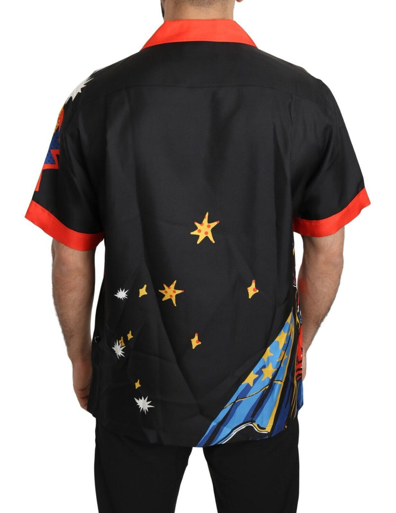 Chemise décontractée à manches courtes et imprimé multicolore Dolce & Gabbana
