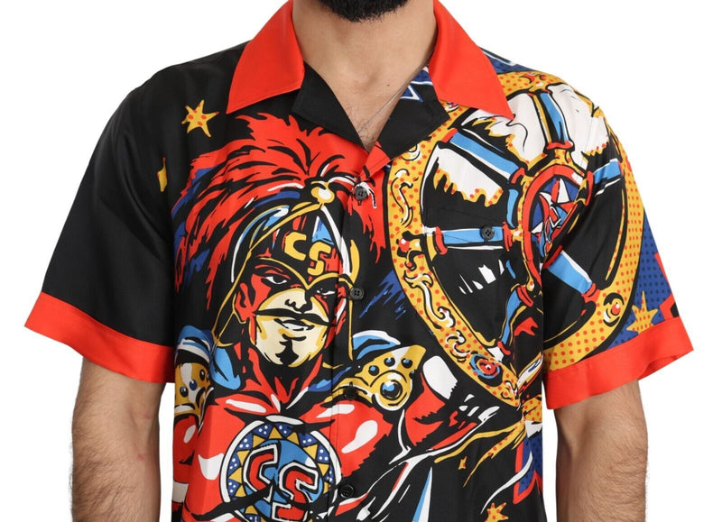 Chemise décontractée à manches courtes et imprimé multicolore Dolce & Gabbana