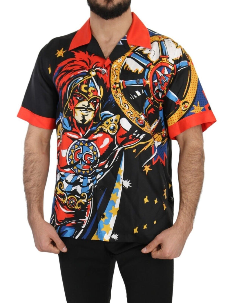 Chemise décontractée à manches courtes et imprimé multicolore Dolce & Gabbana
