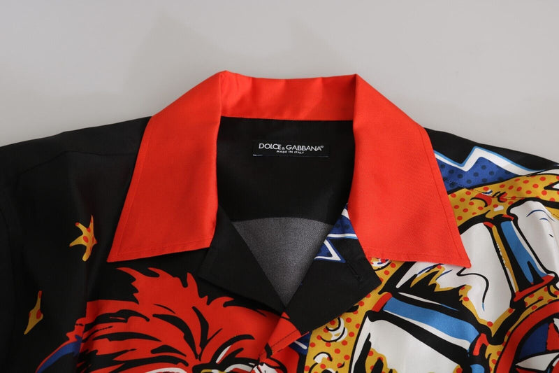 Chemise décontractée à manches courtes et imprimé multicolore Dolce & Gabbana