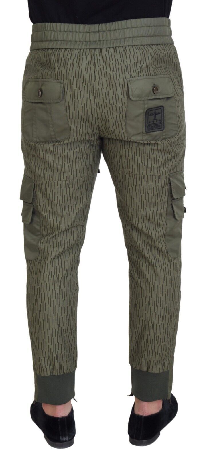 Pantalones cargo verdes a rayas con cierre de cremallera en las perneras para hombre Dolce & Gabbana
