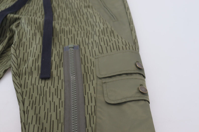 Pantalones cargo verdes a rayas con cierre de cremallera en las perneras para hombre Dolce & Gabbana