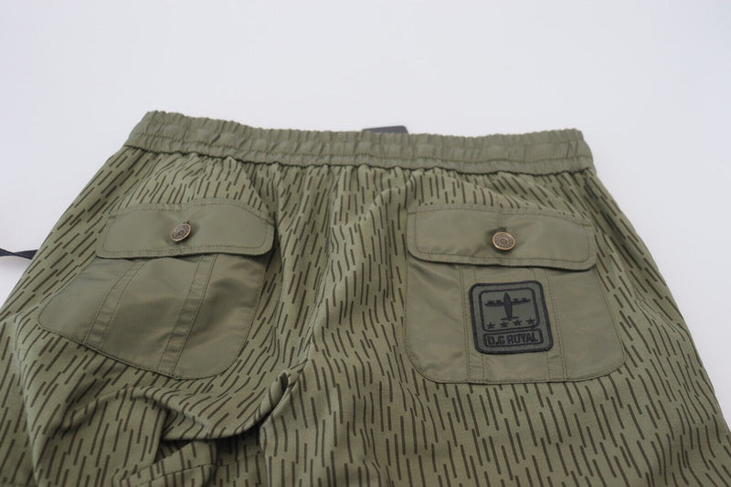 Pantalones cargo verdes a rayas con cierre de cremallera en las perneras para hombre Dolce & Gabbana