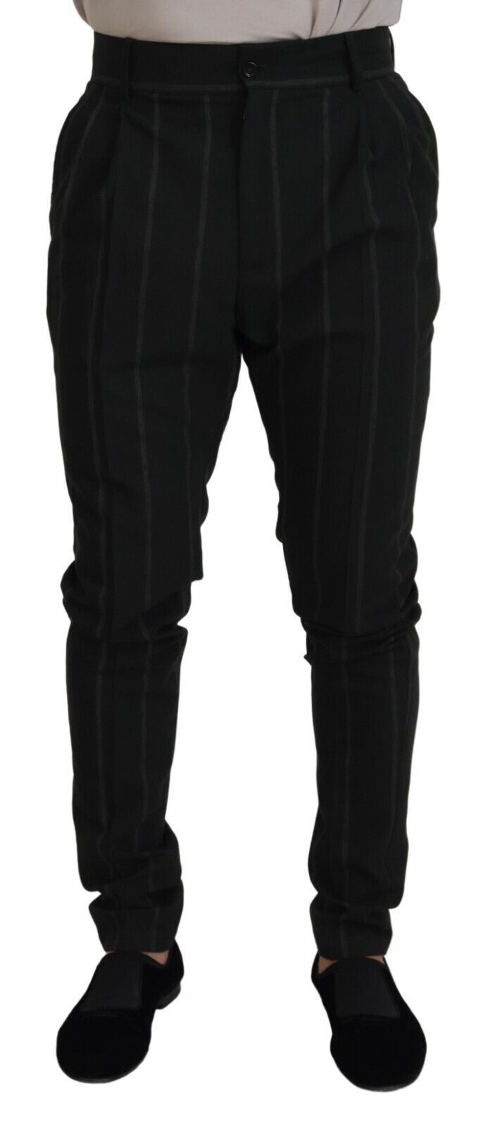 Pantalón de algodón negro a rayas para hombre de Dolce & Gabbana