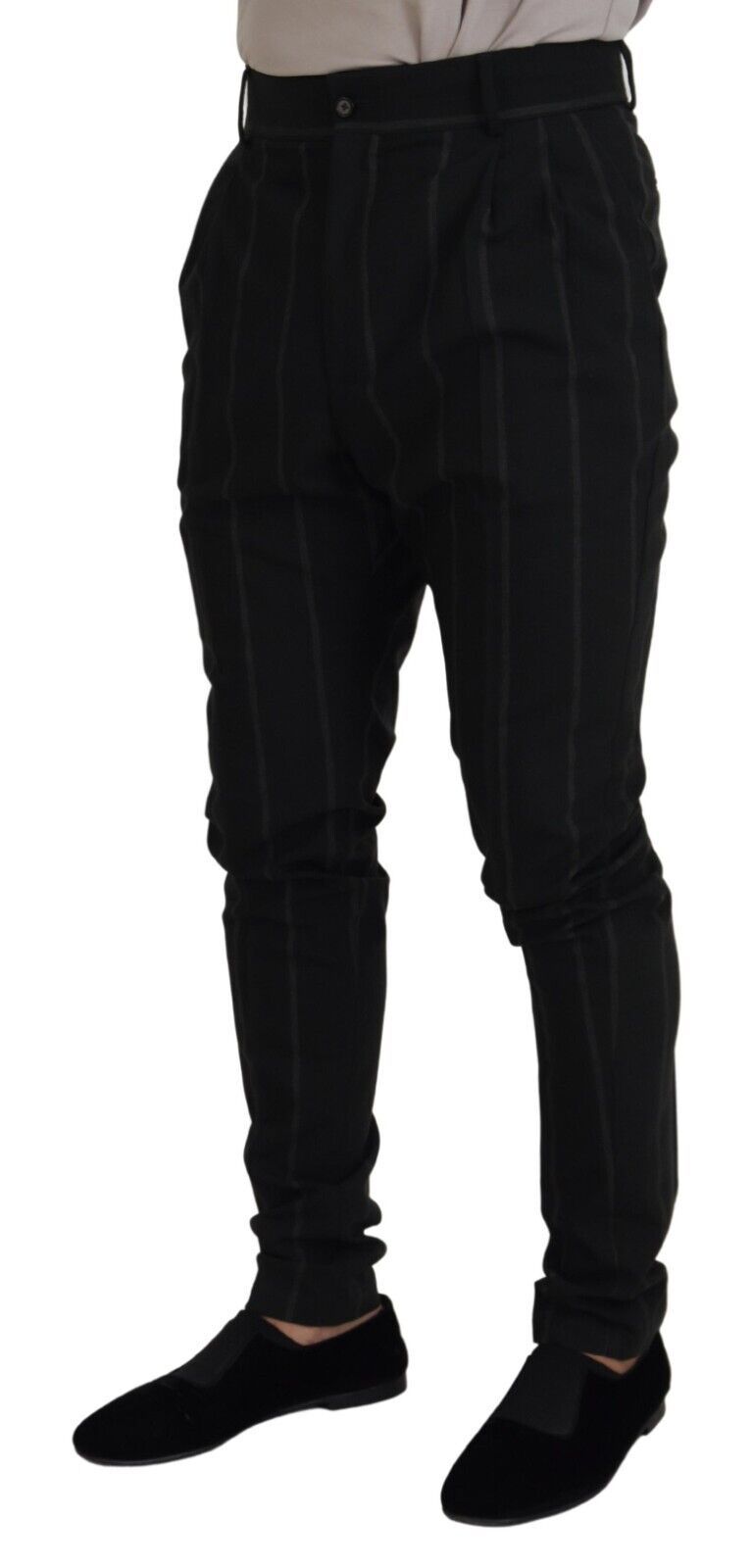 Pantalón de algodón negro a rayas para hombre de Dolce & Gabbana