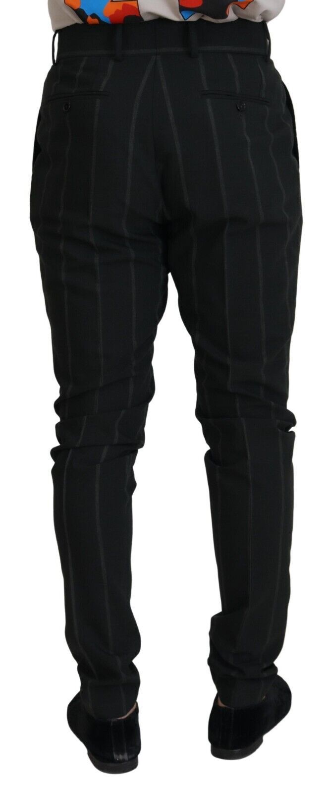 Pantalón de algodón negro a rayas para hombre de Dolce & Gabbana