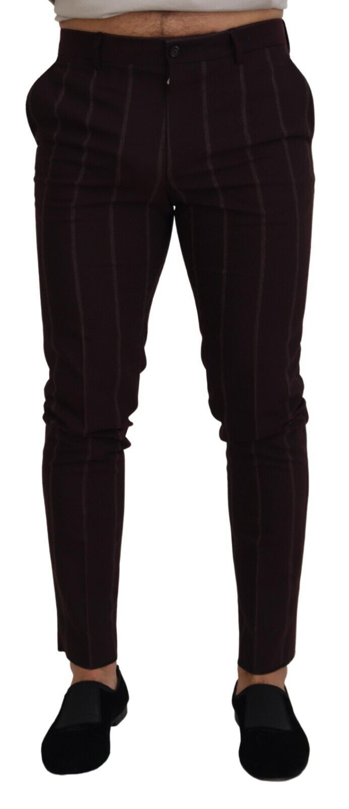 Pantalón de algodón marrón a rayas para hombre de Dolce & Gabbana