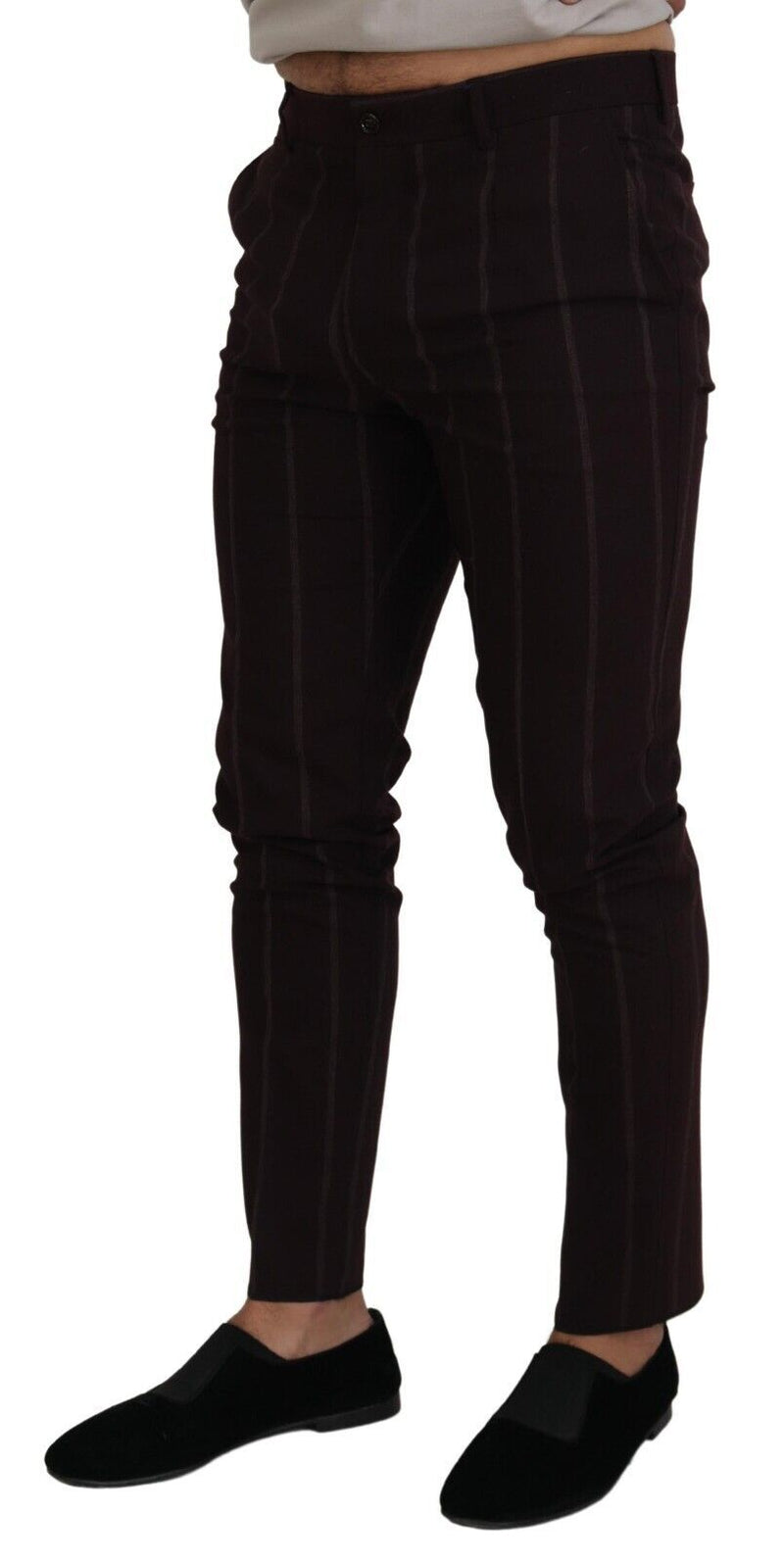 Pantalón de algodón marrón a rayas para hombre de Dolce & Gabbana