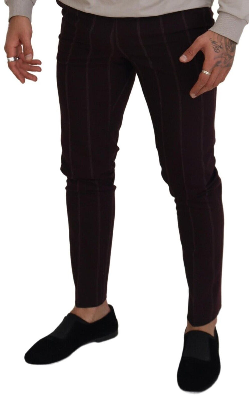 Pantalón de algodón marrón a rayas para hombre de Dolce & Gabbana