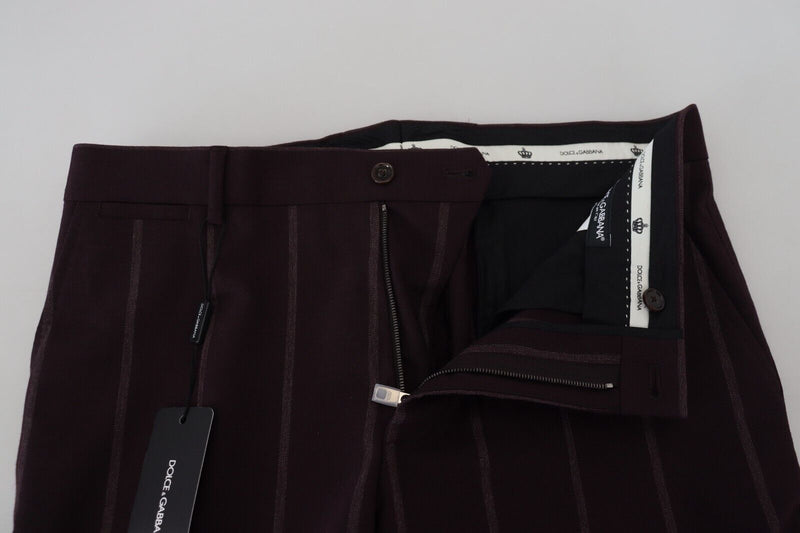 Pantalón de algodón marrón a rayas para hombre de Dolce & Gabbana