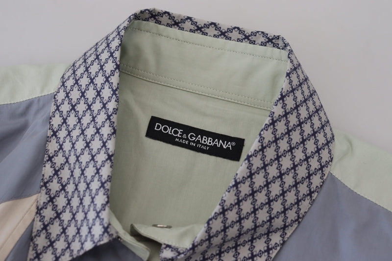 Camisa slim de algodão multicolorida em patchwork Dolce & Gabbana