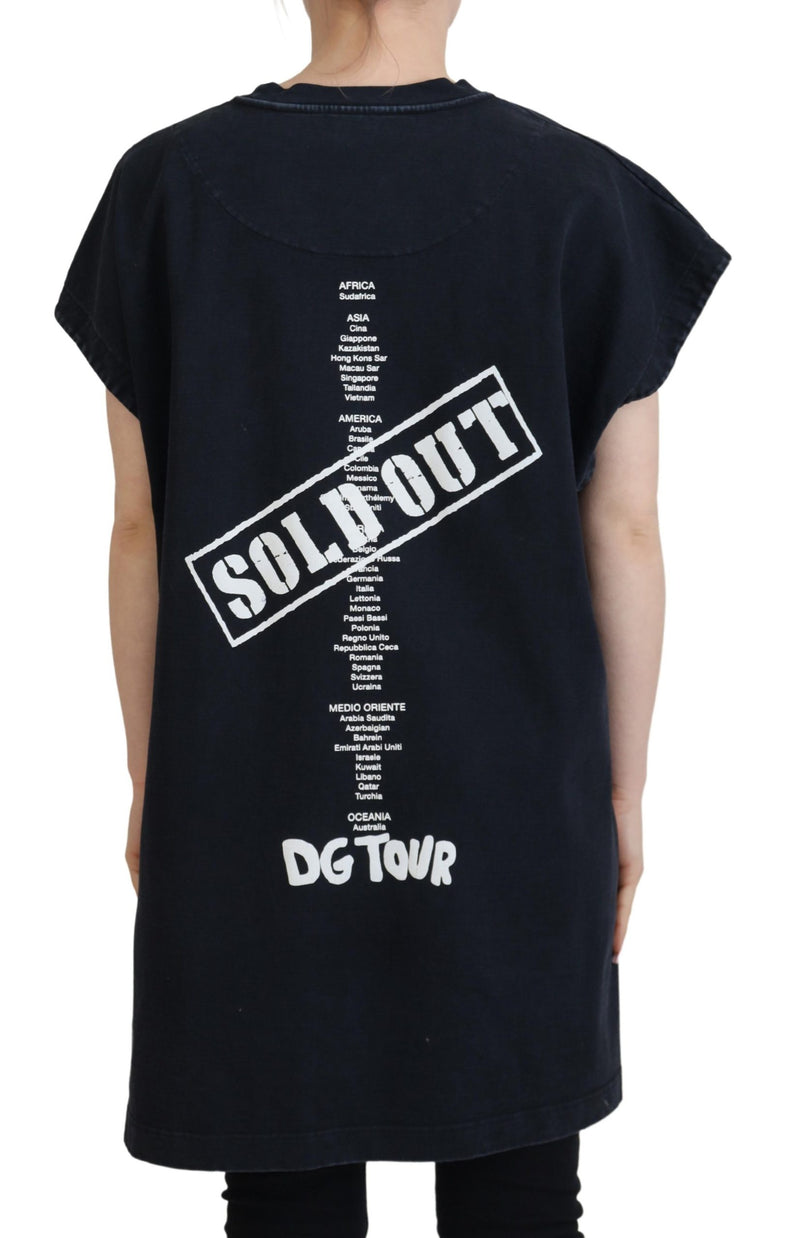 Dolce & Gabbana Black D&G Fashion Round Neck Cotton T-shirt