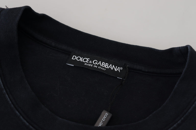 Dolce & Gabbana Black D&G Fashion Round Neck Cotton T-shirt