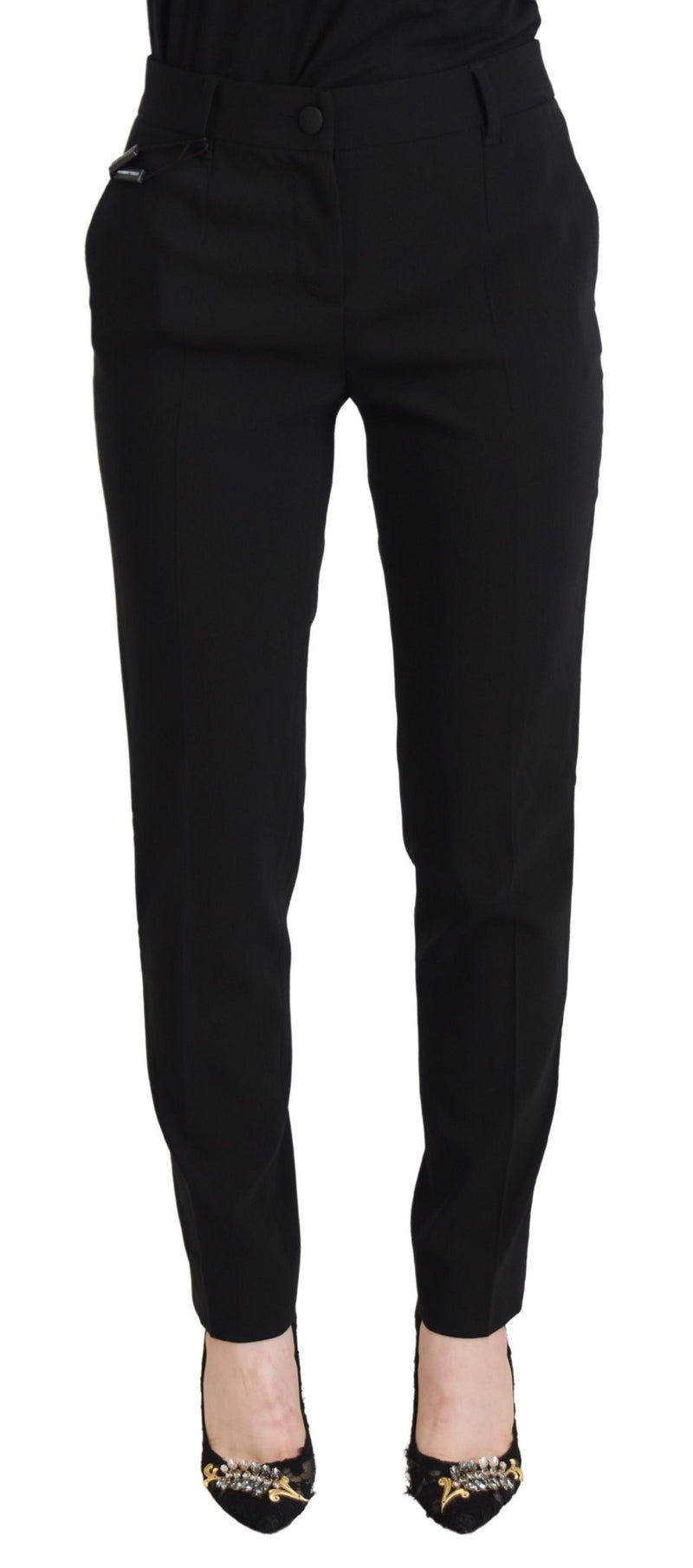 Dolce & Gabbana Pantaloni neri da donna a vita alta