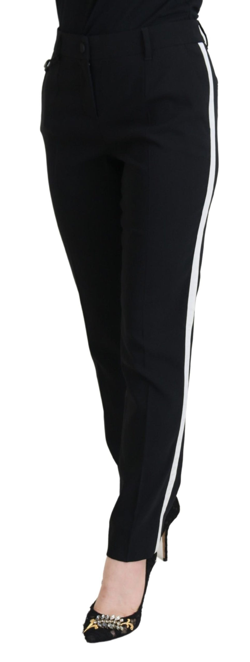 Dolce & Gabbana Pantaloni neri da donna a vita alta