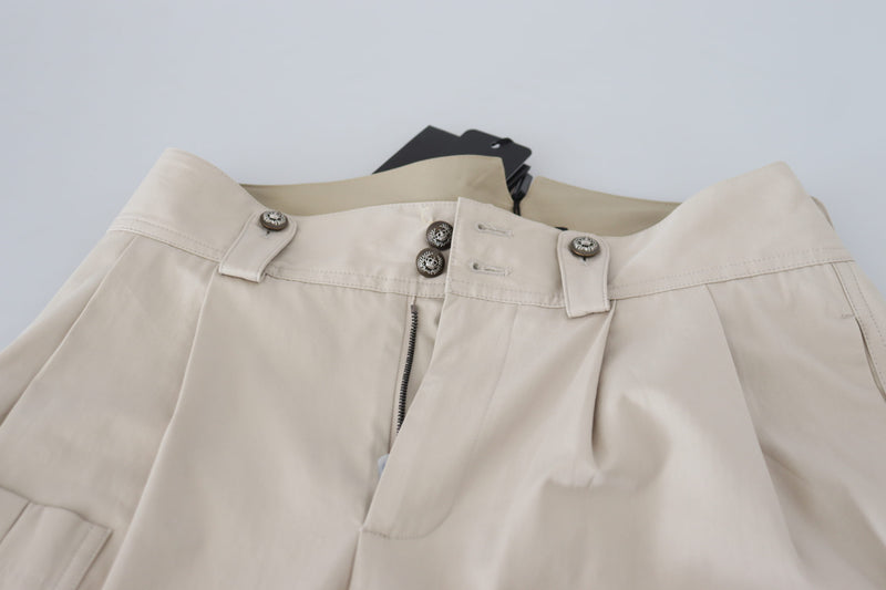 Calça feminina Dolce & Gabbana bege de cintura alta