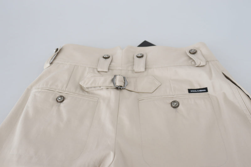 Calça feminina Dolce & Gabbana bege de cintura alta