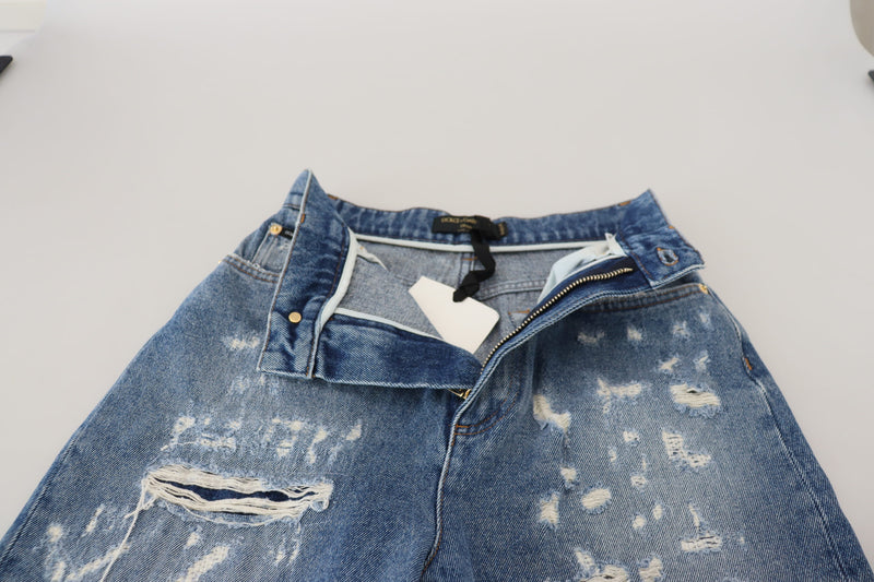 Jean Dolce & Gabbana bleu en denim délavé effet usé