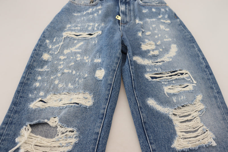 Jean Dolce & Gabbana bleu en denim délavé effet usé