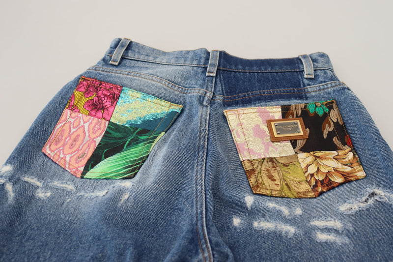 Jean Dolce & Gabbana bleu en denim délavé effet usé
