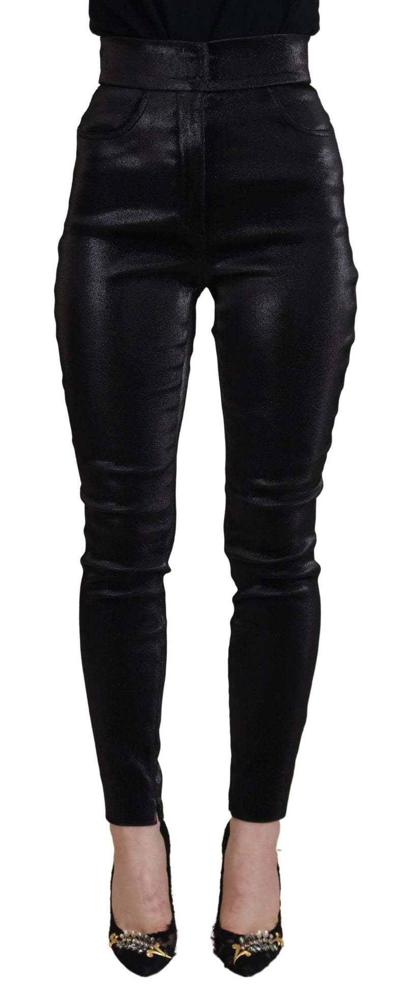 Jeans Dolce & Gabbana negros de denim ajustado y algodón lavado