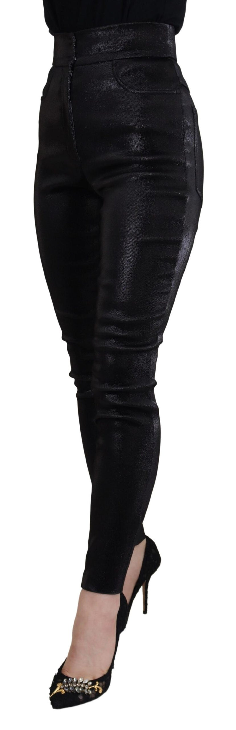 Jeans Dolce & Gabbana negros de denim ajustado y algodón lavado