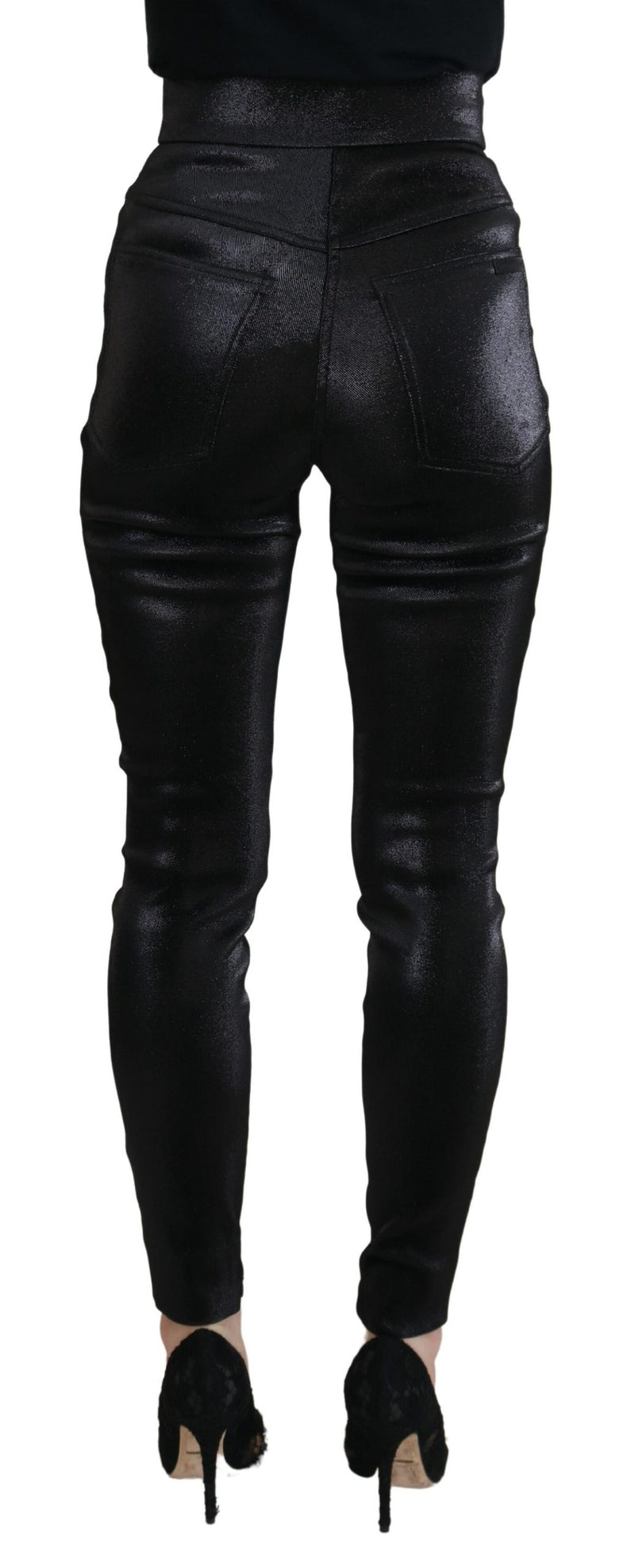 Jeans Dolce & Gabbana negros de denim ajustado y algodón lavado