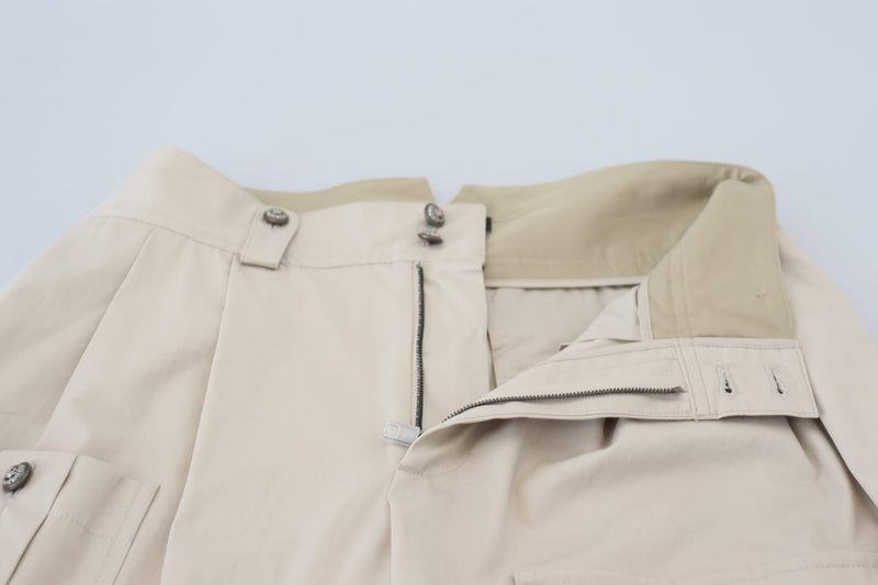 Calça cargo feminina de algodão bege Dolce & Gabbana