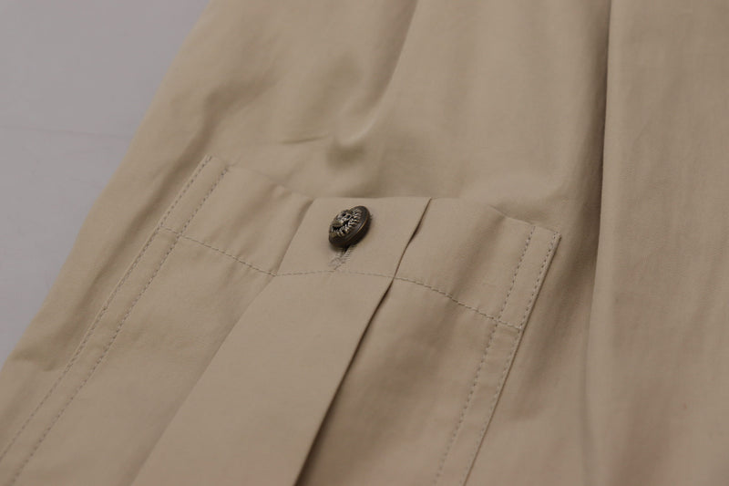 Calça cargo feminina de algodão bege Dolce & Gabbana