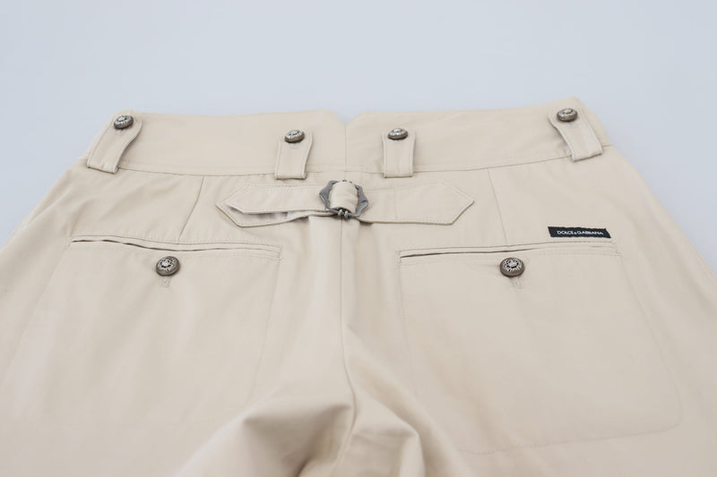 Calça cargo feminina de algodão bege Dolce & Gabbana