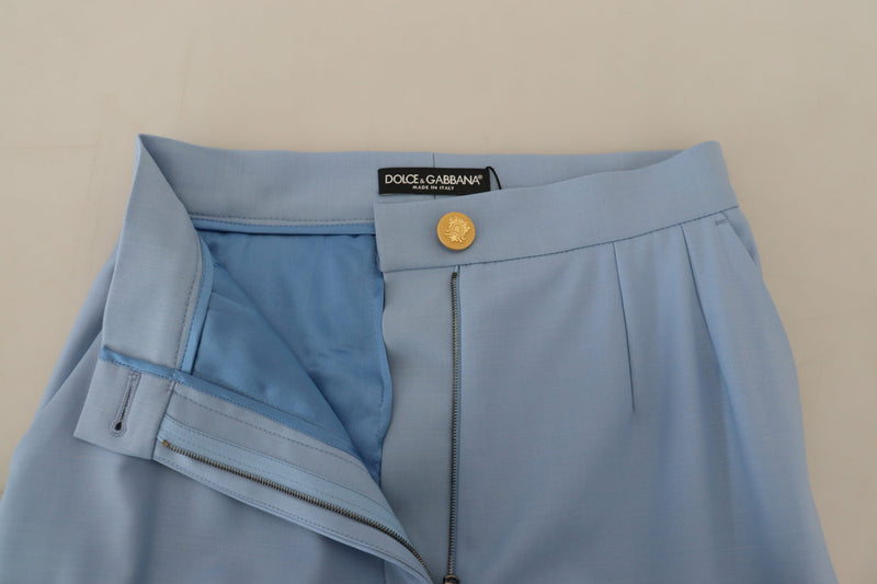 Calça de perna ampla azul-clara com botões Dolce & Gabbana