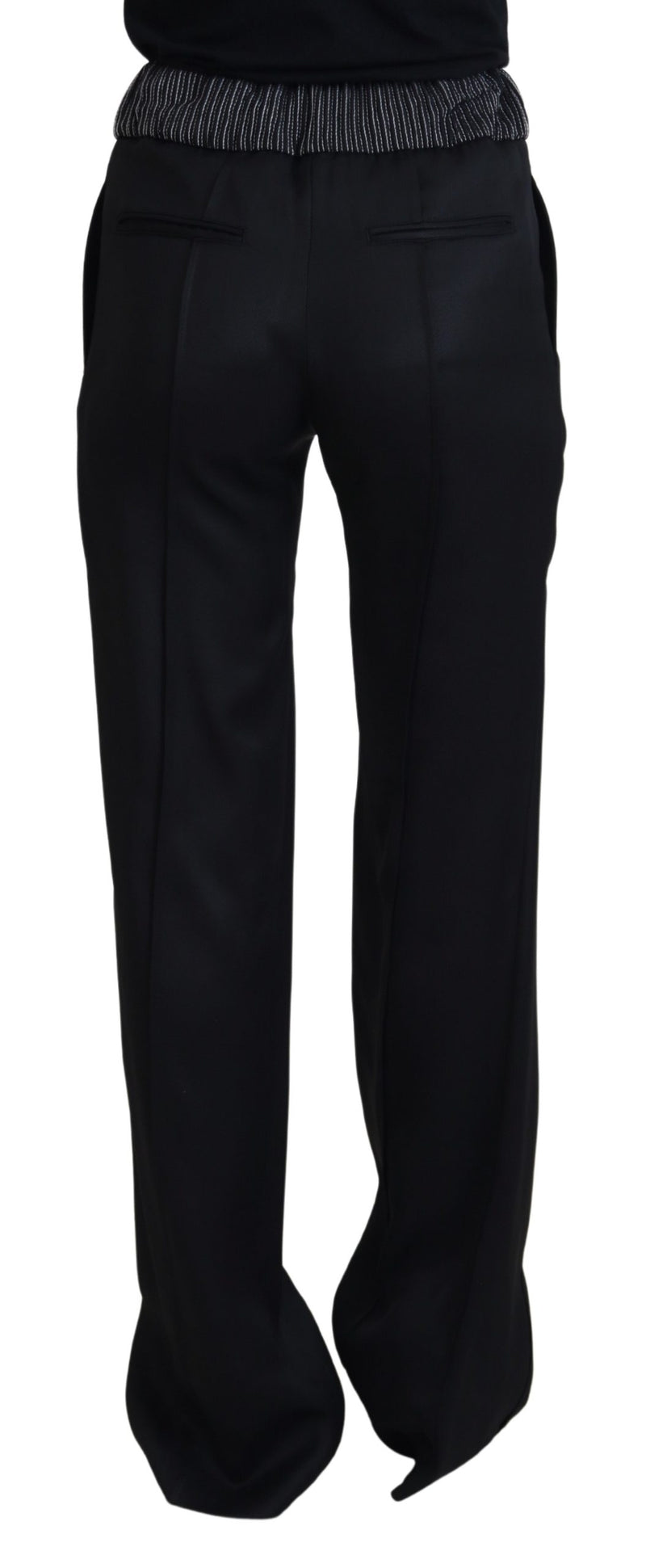 Pantalones negros de algodón de corte recto Dolce & Gabbana