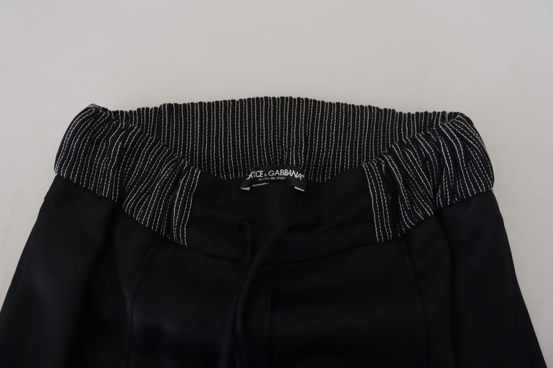 Pantalones negros de algodón de corte recto Dolce & Gabbana