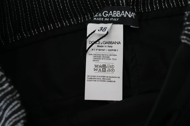 Pantalones negros de algodón de corte recto Dolce & Gabbana