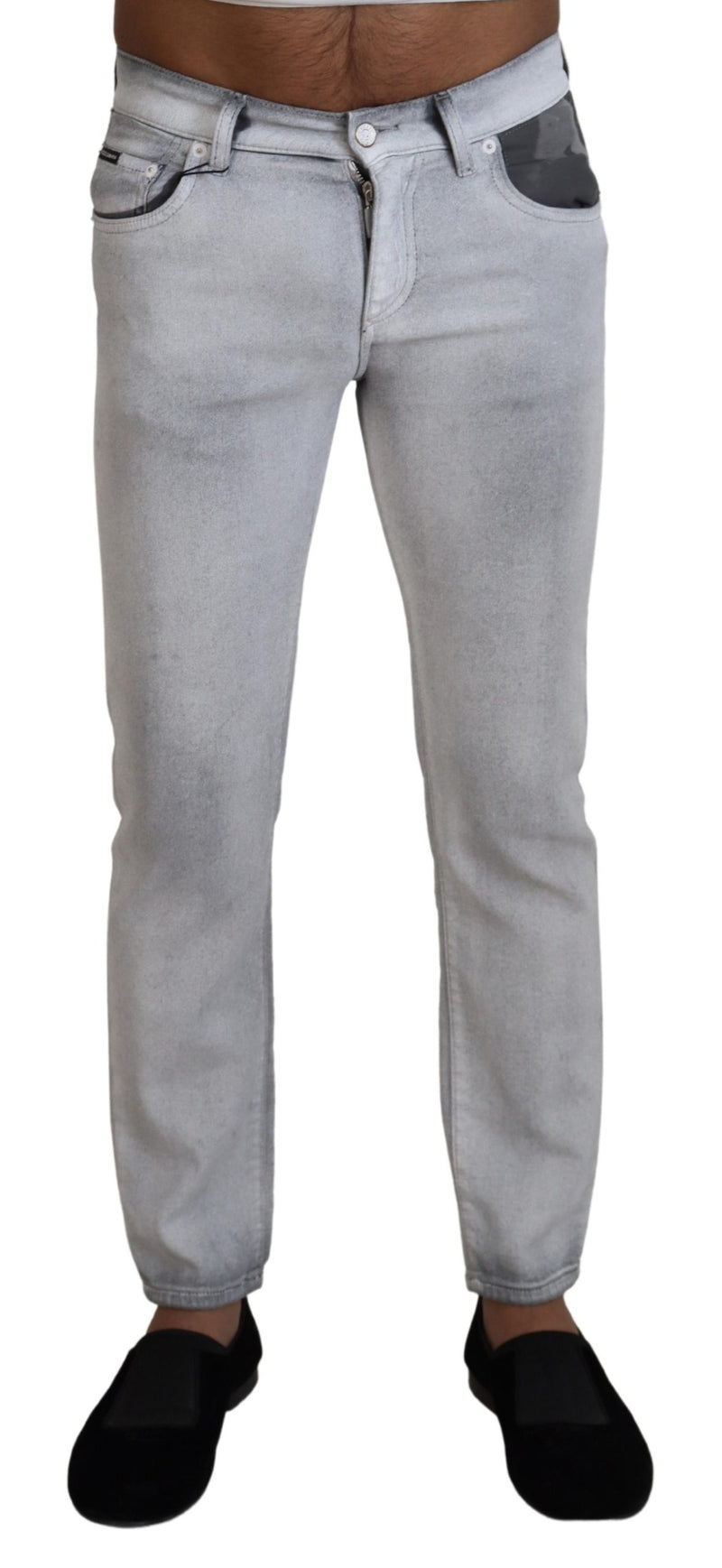 Dolce & Gabbana Gray Washed Skinny Men Denim Jeans