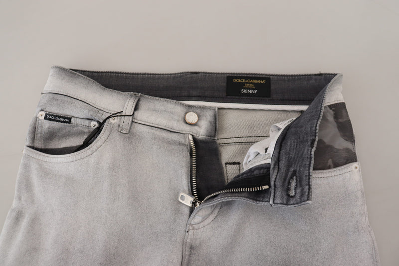 Dolce & Gabbana Gray Washed Skinny Men Denim Jeans