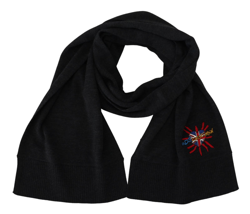 Sciarpa avvolgente nera con Sacro Cuore #DGLovesLondon Dolce & Gabbana