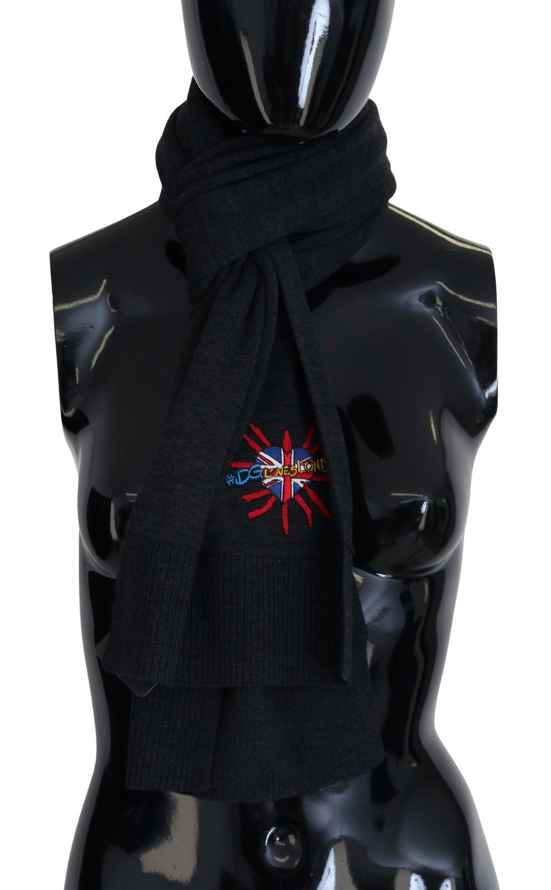 Sciarpa avvolgente nera con Sacro Cuore #DGLovesLondon Dolce & Gabbana