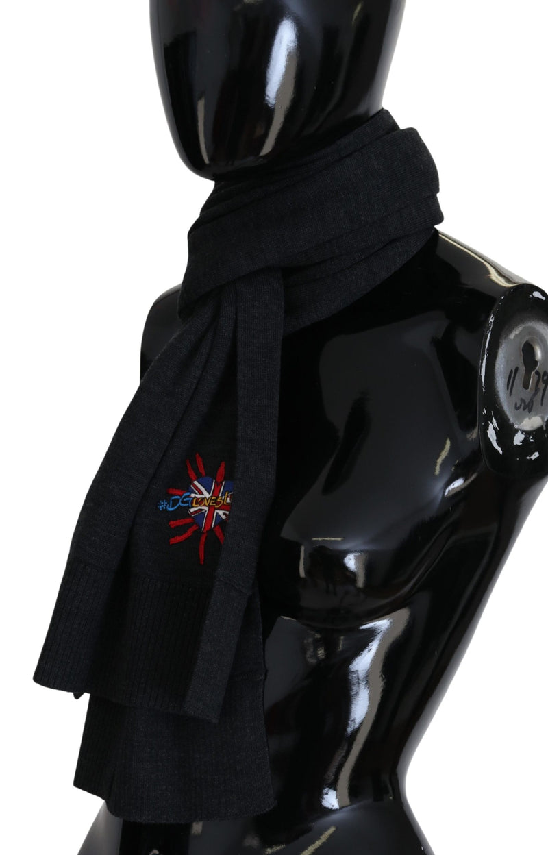 Sciarpa avvolgente nera con Sacro Cuore #DGLovesLondon Dolce & Gabbana
