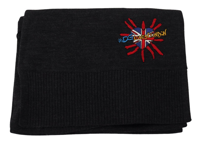 Sciarpa avvolgente nera con Sacro Cuore #DGLovesLondon Dolce & Gabbana