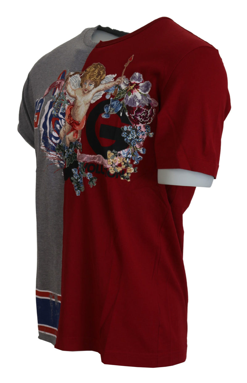 Camiseta de cuello redondo con dos modelos DG Angel en rojo y gris de Dolce & Gabbana
