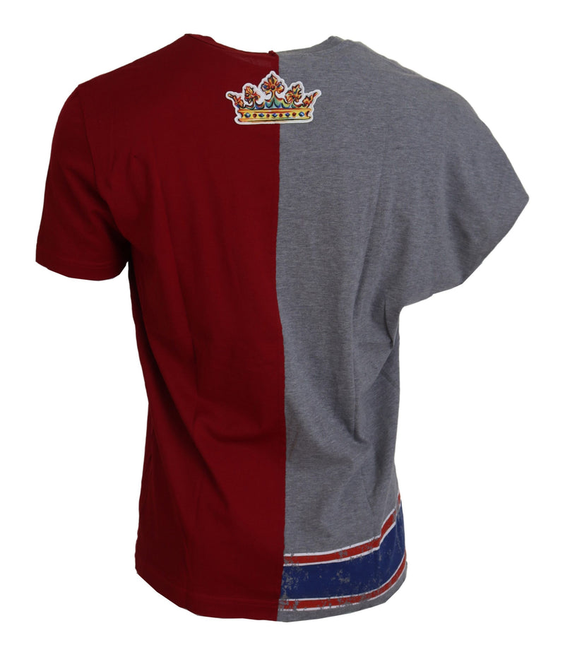Camiseta de cuello redondo con dos modelos DG Angel en rojo y gris de Dolce & Gabbana