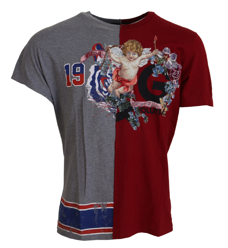 Camiseta de cuello redondo con dos modelos DG Angel en rojo y gris de Dolce & Gabbana