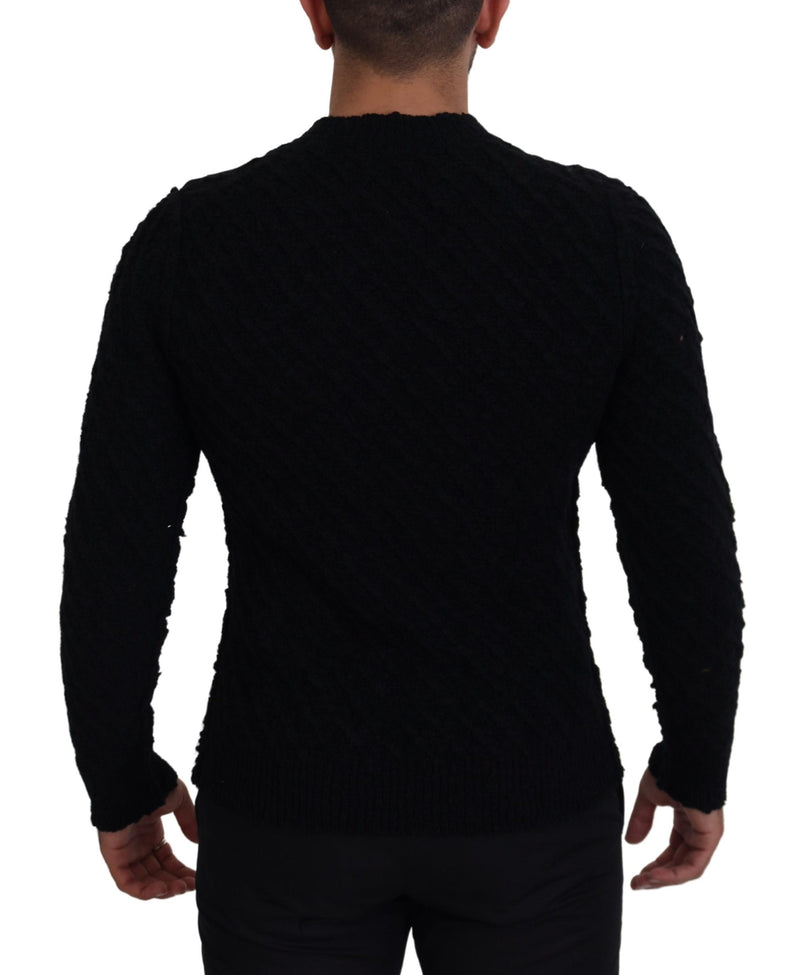 Suéter de Tricô Dolce & Gabbana Preto de Lã com Decote em V