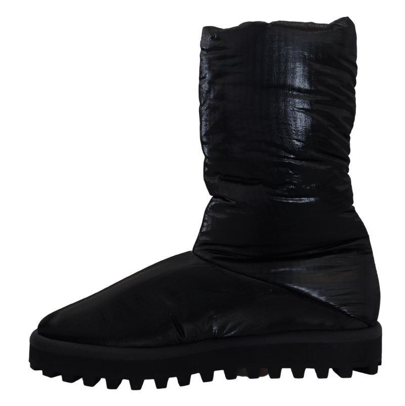 Bottes d’hiver noires matelassées mi-mollet Dolce & Gabbana