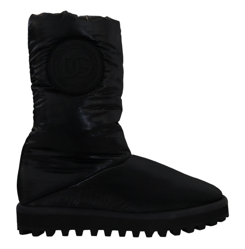 Bottes d’hiver noires matelassées mi-mollet Dolce & Gabbana