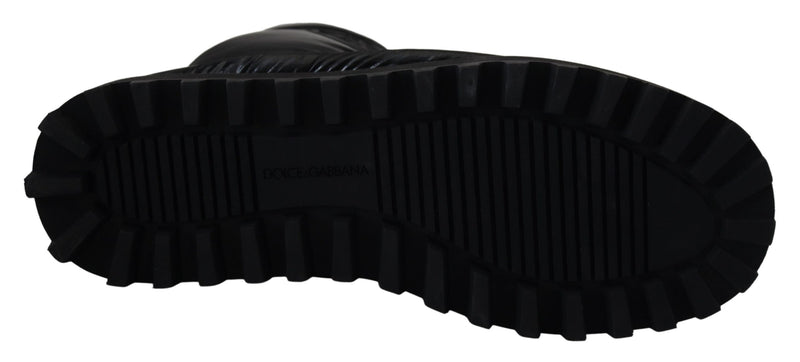 Bottes d’hiver noires matelassées mi-mollet Dolce & Gabbana